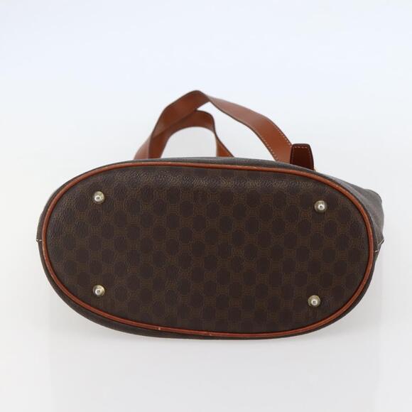 CELINE Macadam Canvas Tote Bag Pvc Leather Brown Gold - Picture 9 of 13